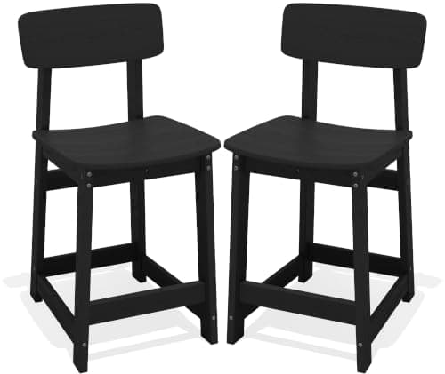 SERWALL HDPE Counter Height Bar Stools Set of 2
