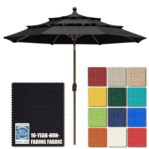 EliteShade USA 3-Tier Market Patio Umbrella