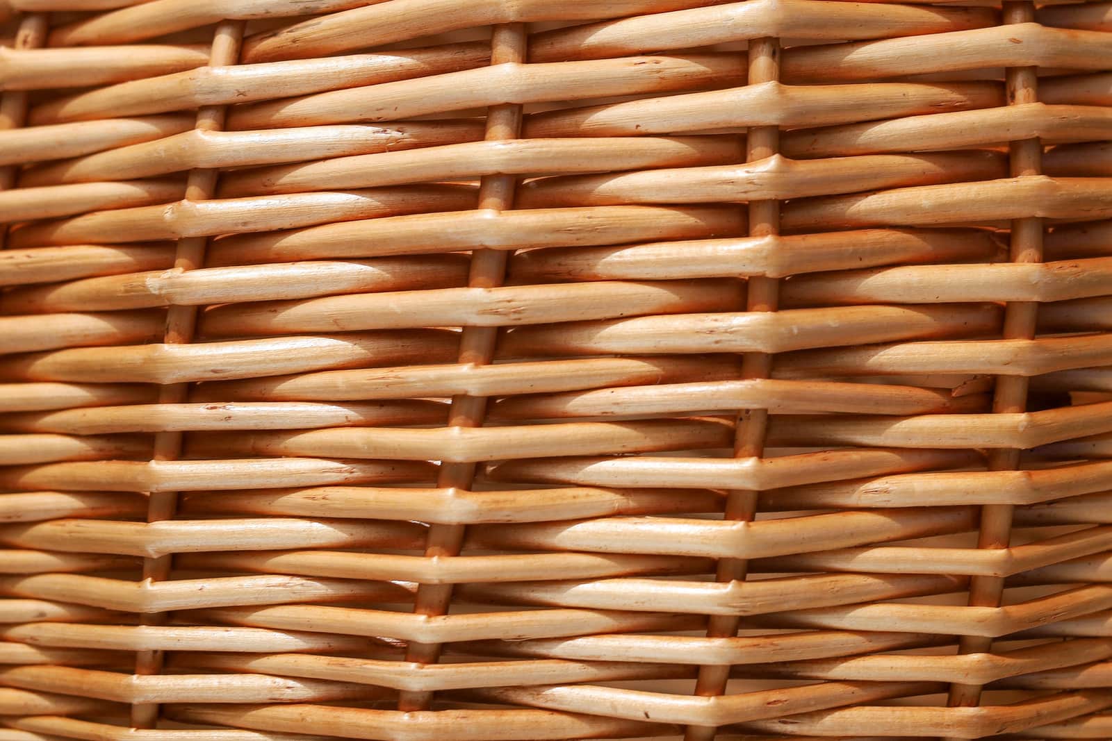 Close-up of a woven resin wicker outdoor chair