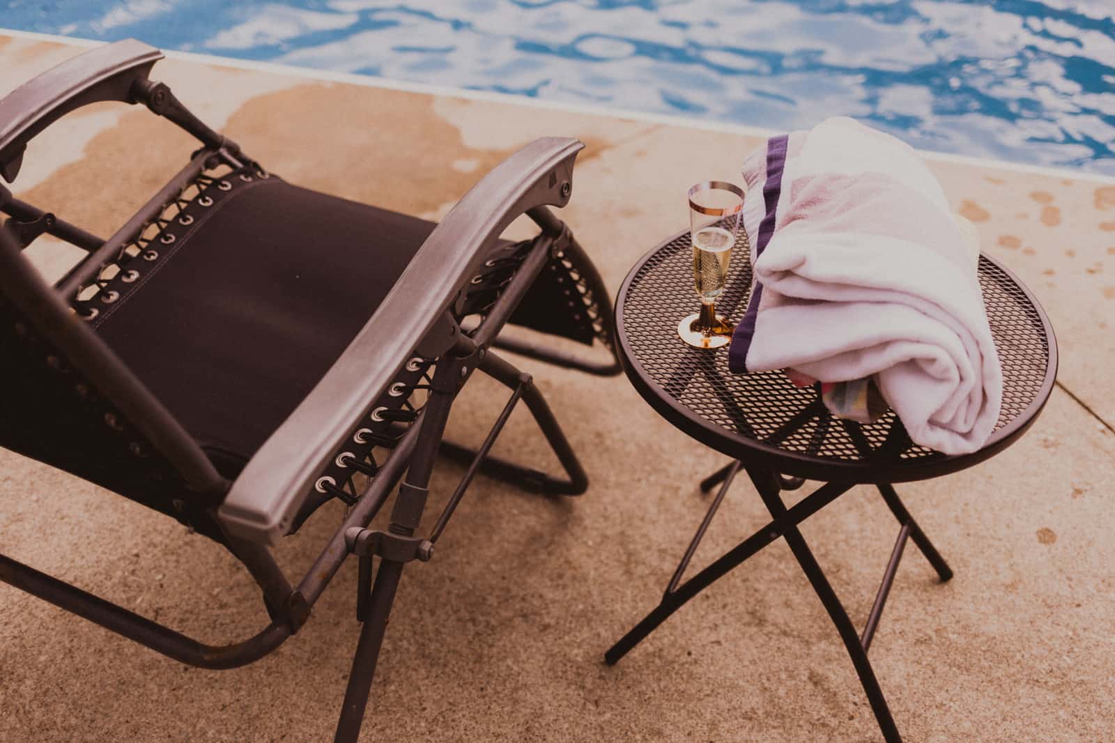 Resin sun lounger on a sunny terrace
